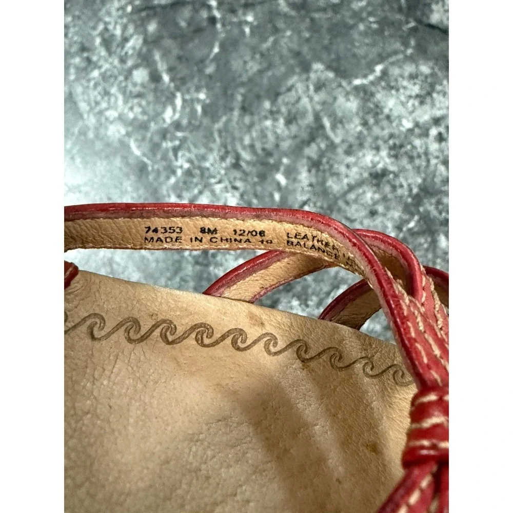 Clarks Artisan Collection Red Leather‎ Espadrille Wedge Sandals 8M